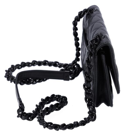 Chanel My Everything Wallet On Chain WOC Caviar Quilted So Black - Picture 4 of 8